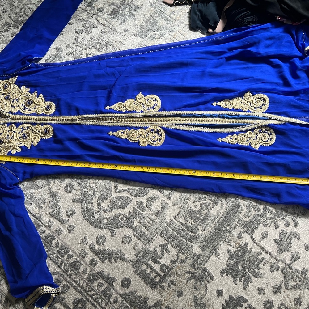 Royal blue two piece Kaftan - Picture 4 of 4